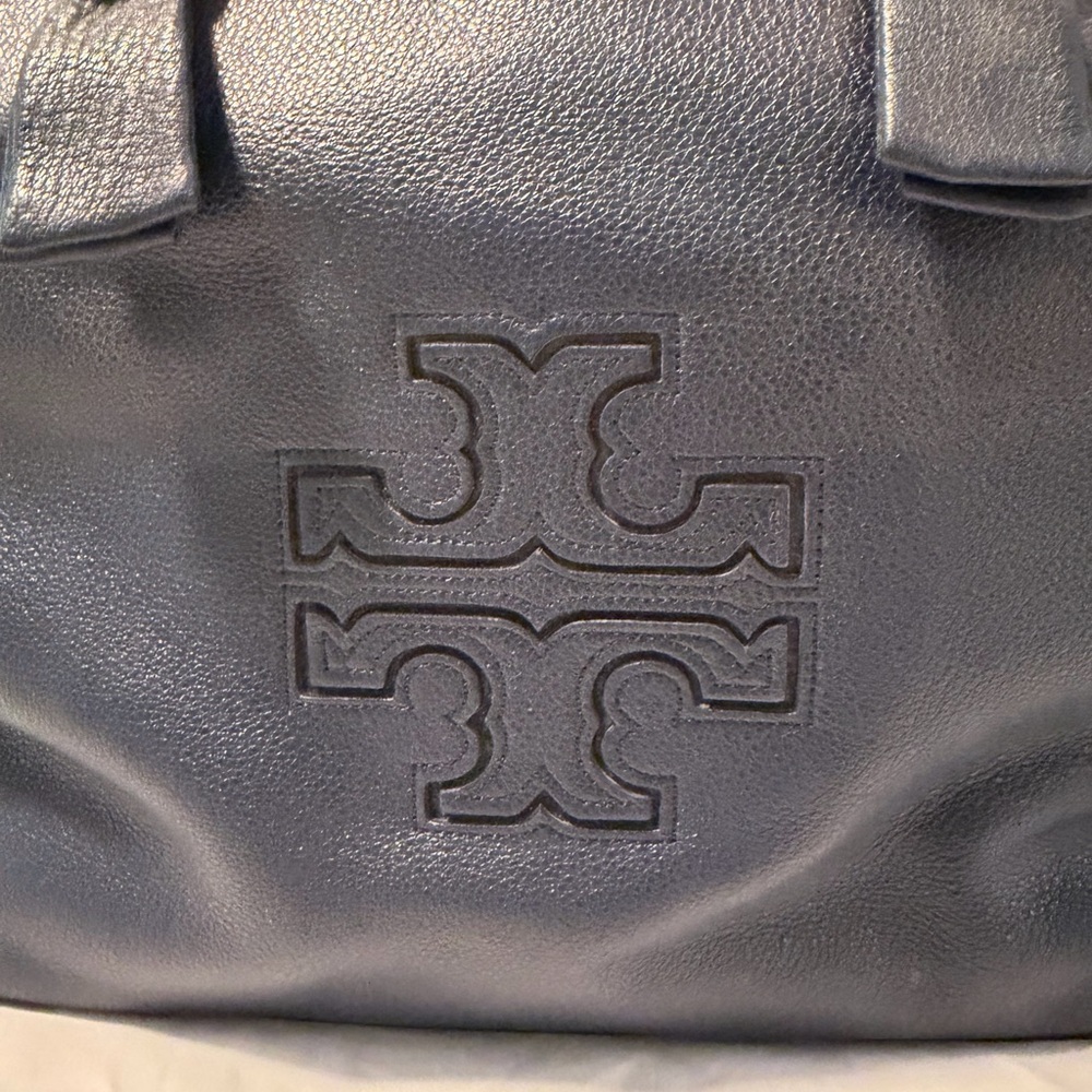 Tory Burch Dark Navy Leather Satchel - Picture 2 of 6